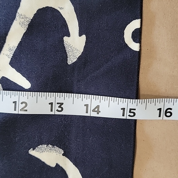 J. Crew Size 2 Stretch Nautical Navy Blue w/ Distressed White Anchor Print Skirt - Picture 6 of 10